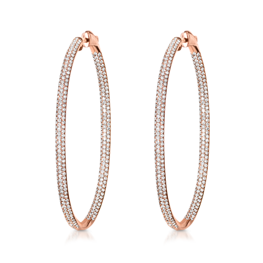 2 CT Round Cut Diamond 925 Sterling Sliver Cluster Party Wear Large Hoop Earrings