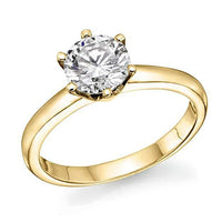 1/2CT Brilliant Round Cut Diamond 14k Yellow Gold Over Solitaire Engagement Ring - atjewels.in