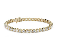3 CT Round Cut Diamond Solid 14k Yellow Gold Over 7" Women's Tennis Bracelet - atjewels.in