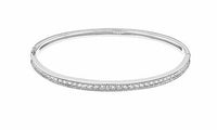 1/2 Ct Brilliant Cut Diamond 14k White Gold Over Hinged Bangle Women's Bracelet - atjewels.in