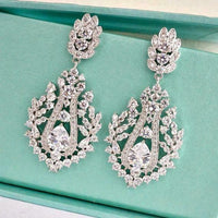 3 CT Pear Cut Diamond 14k White Gold Over Vintage Bridal Drop Dangle Earrings - atjewels.in