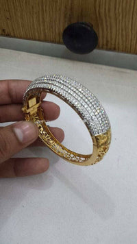 10CT Round Cut Diamond 14k Yellow Gold Over Cluster Bridal Hinge Bangle Bracelet - atjewels.in