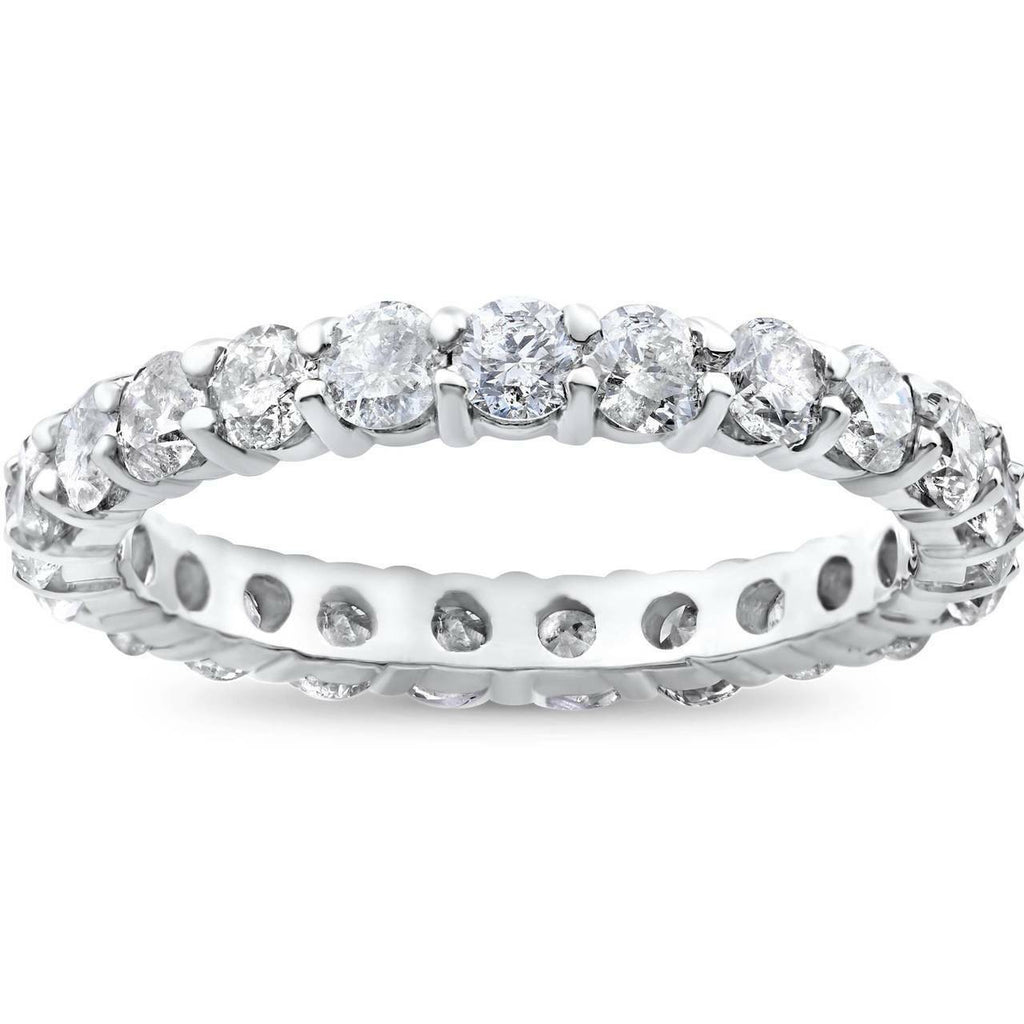 3 CT Round Cut Diamond Eternity 14k White Gold Over Wedding Women's Band Ring - atjewels.in
