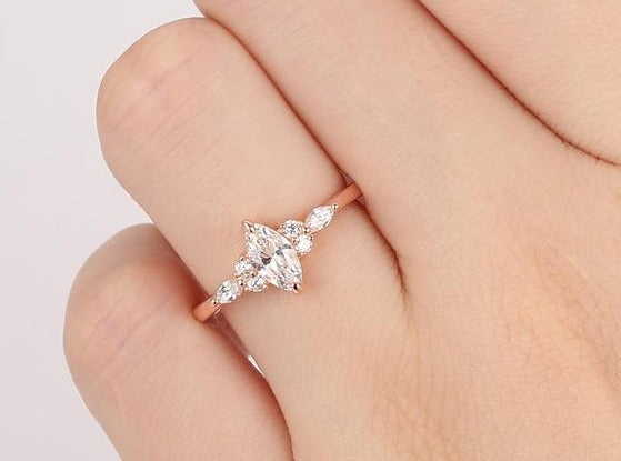 1 CT Marquise Cut Diamond 925 Sterling Silver Engagement Ring Gift For Women