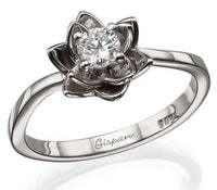 1 CT Round Cut Diamond 925 Sterling Silver Women Flower Engagement Ring