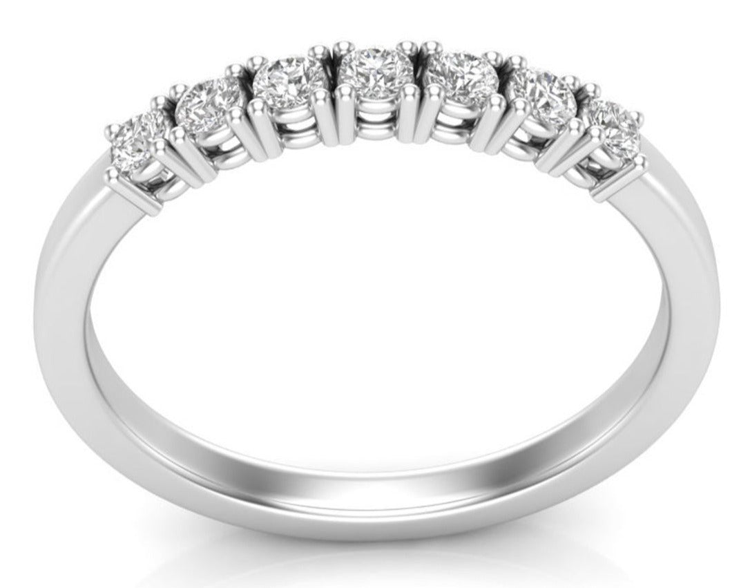 0.25 CT Round Cut Diamond 925 Sterling Silver Women Wedding Band Ring