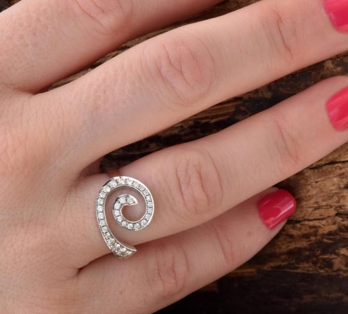 0.30 CT 925 Sterling Silver Round Cut Diamond Anniversary Wedding Ring - atjewels.in