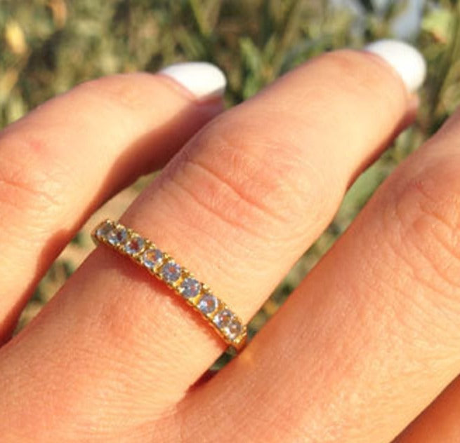 0.05 CT 925 Sterling Silver Aquamarine Round Cut Diamond Women Anniversary Ring