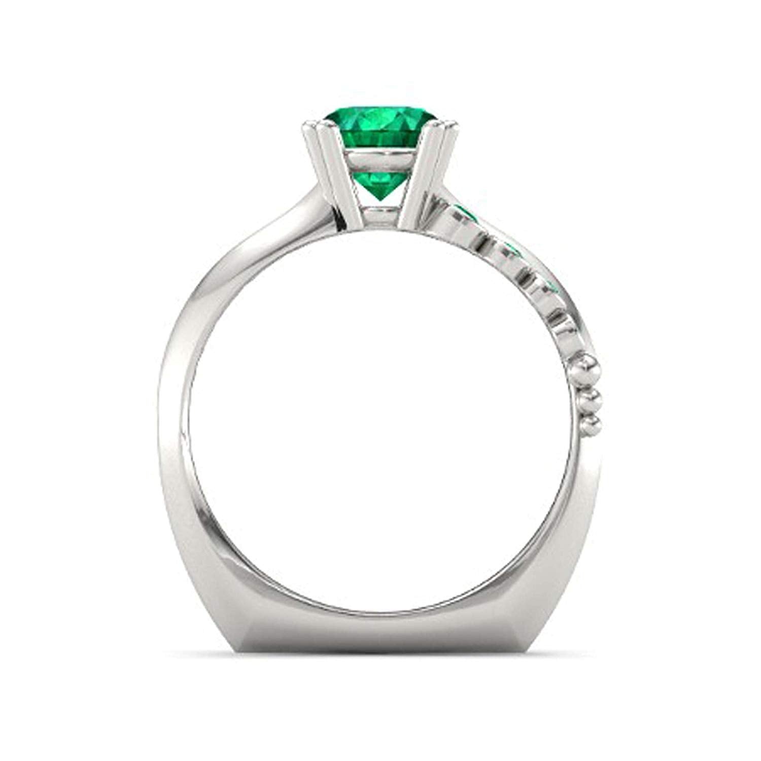 atjewels 14K White Gold Over .925 Sterling Silver with Choose the Various Color Engagement Ring MOTHER'S DAY SPECIAL OFFER - atjewels.in