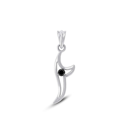 atjewels 14K White Gold Over 925 Sterling Silver Shark Pendant Without Chain (Black Cubic Zirconia) MOTHER'S DAY SPECIAL OFFER - atjewels.in