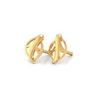 atjewels 14K Yellow Gold Over 925 Sterling Silver Leaf Stud Earrings For Women's MOTHER'S DAY SPECIAL OFFER - atjewels.in