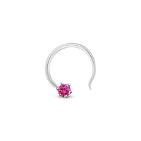 atjewels 14K White Gold Over 925 Sterling Silver Round White Cubic Zirconia Nose Pin for Women Girls - atjewels.in