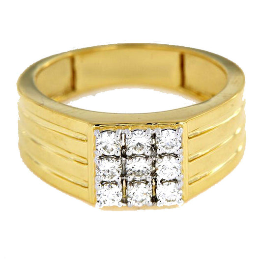 atjewels Excellent Men's Ring 18K Yellow Gold Over .925 Sterling Silver Wedding Cubic Zirconia Ring MOTHER'S DAY SPECIAL OFFER - atjewels.in