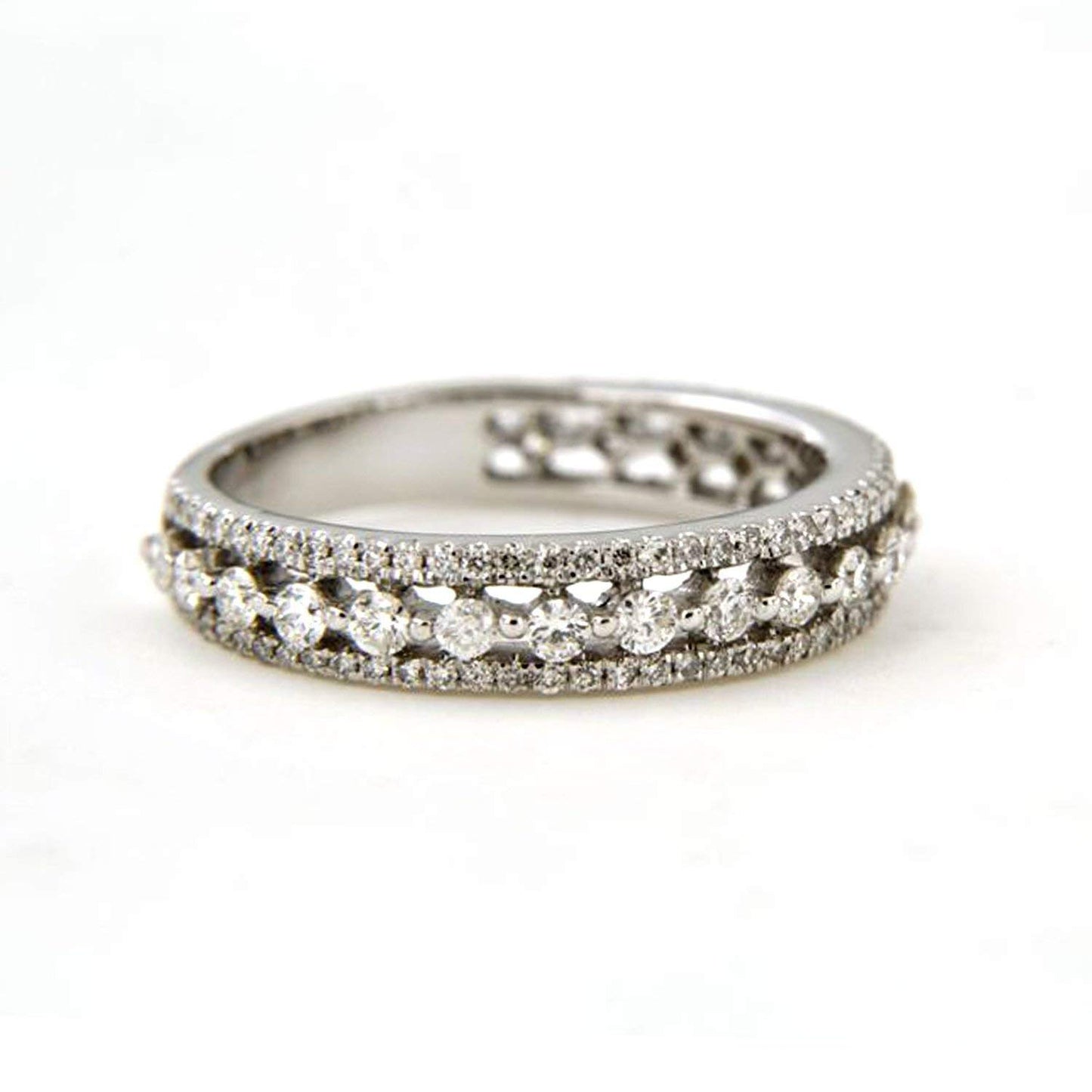 atjewels 14K White Gold Over 925 Sterling Silver Round White CZ Eternity Band Ring MOTHER'S DAY SPECIAL OFFER - atjewels.in