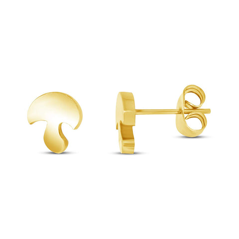 atjewels 14k Yellow Gold Plated .925 Sterling Silver Mushroom stud Earrings MOTHER'S DAY SPECIAL OFFER - atjewels.in