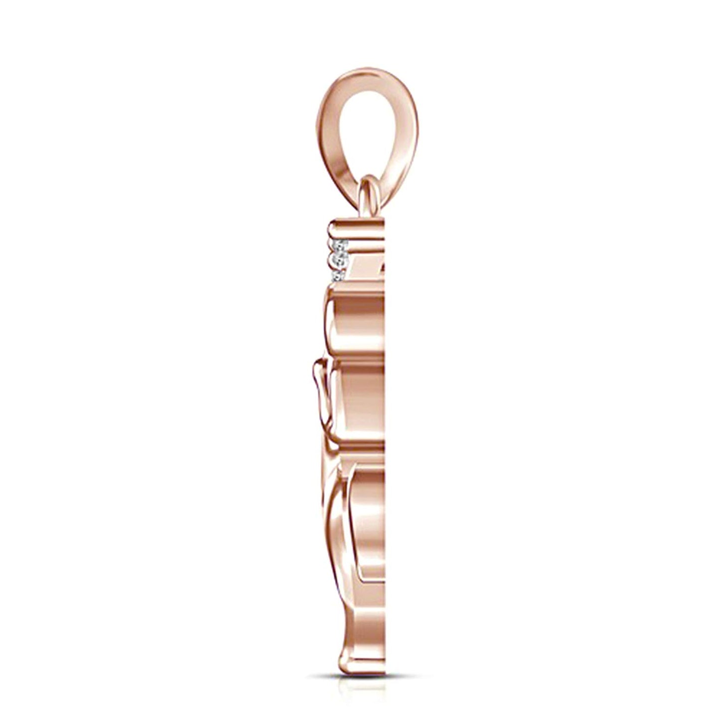 atjewels 18K Rose Gold Over 925 Sterling Silver Round Cut White Cubic Zirconia Sagittarius Zodiac Pendant MOTHER'S DAY SPECIAL OFFER - atjewels.in