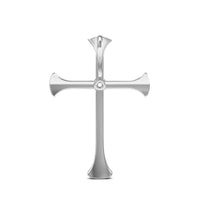 atjewels Cross Pendant In 14k White Gold Plated on 925 Silver White Zirconia MOTHER'S DAY SPECIAL OFFER - atjewels.in
