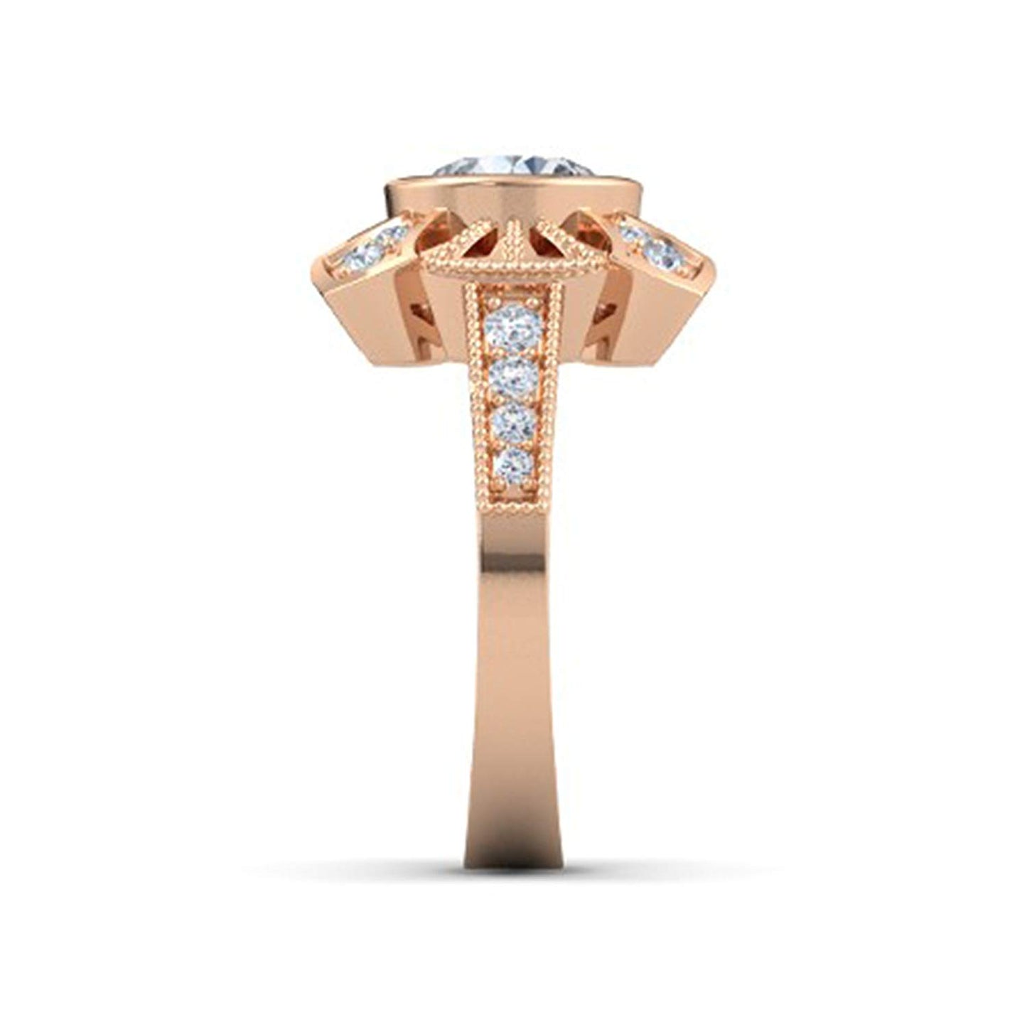 atjewels 18K Rose Gold Over 925 Silver Round White CZ Engagement Ring MOTHER'S DAY SPECIAL OFFER - atjewels.in