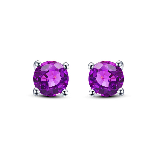 1/4 Ct 14K Gold Over 925 Sterling Silver Round Cut Gemstone Multi Color Solitaire Stud Earrings For Women's - atjewels.in