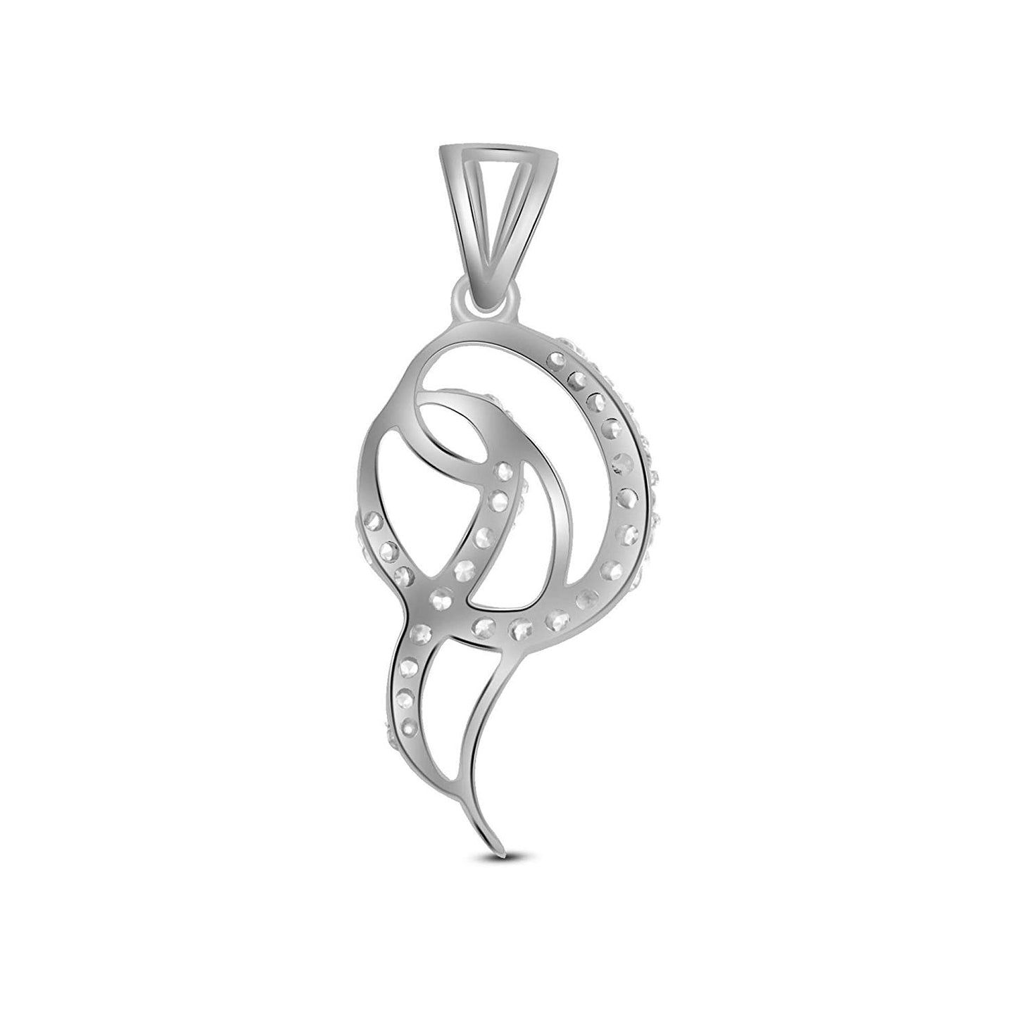atjewels Round Cut White CZ .925 Sterling Silver Fashion Pendant For Girl's & Women's For MOTHER'S DAY SPECIAL OFFER - atjewels.in