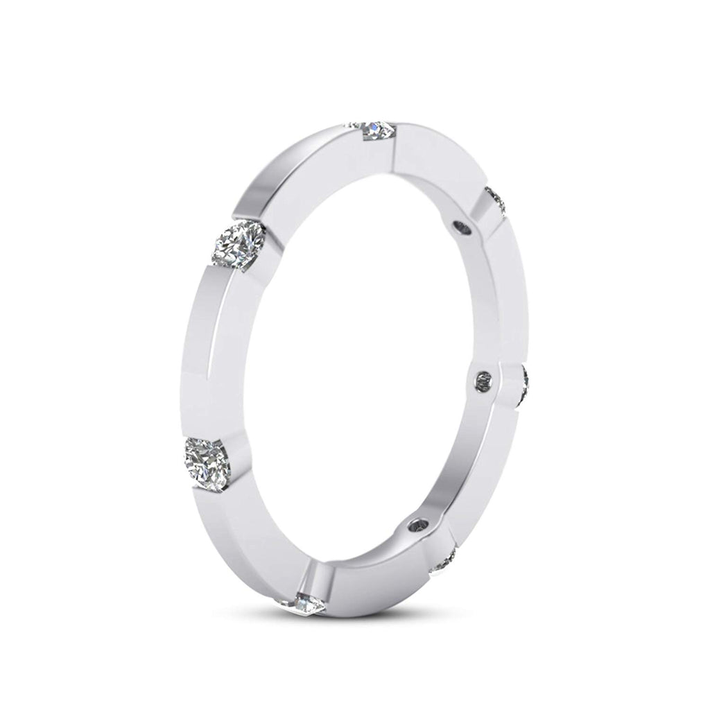 atjewels 18K White Gold Over 925 Sterling Silver Round White CZ Eternity Band Ring MOTHER'S DAY SPECIAL OFFER - atjewels.in