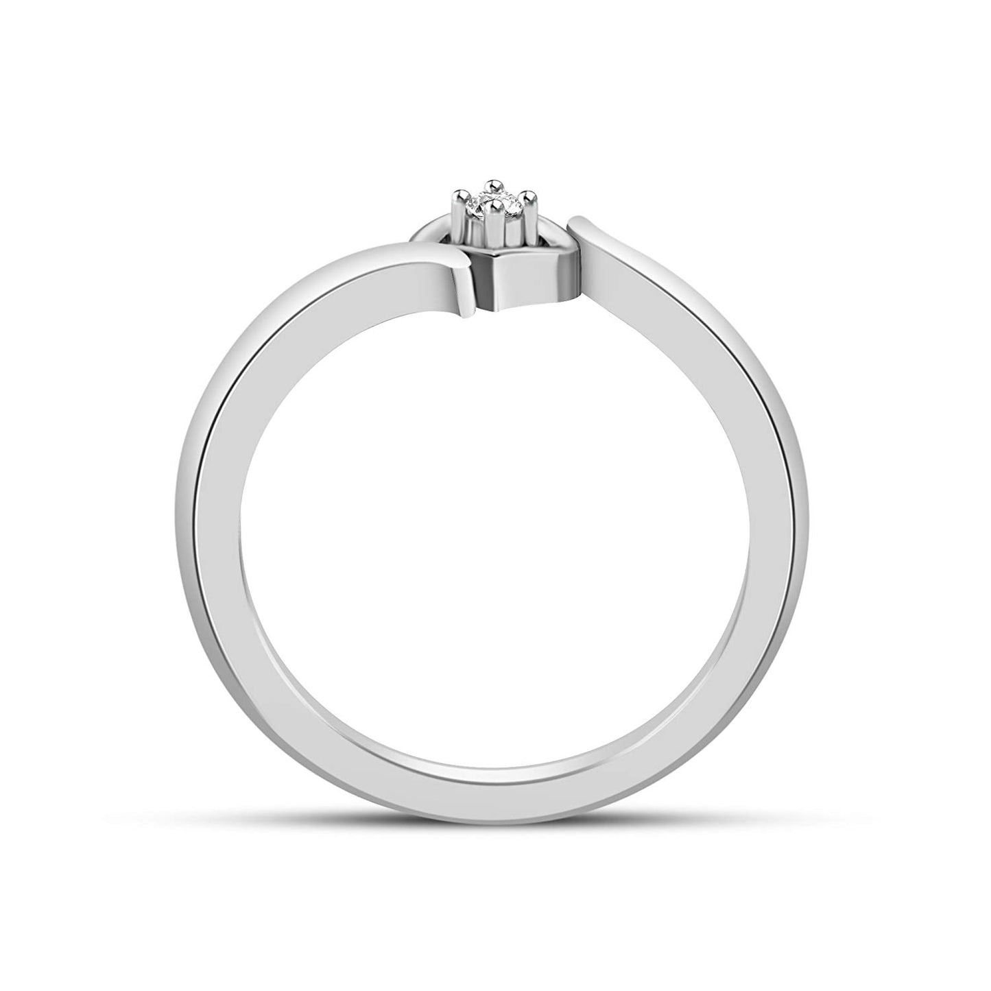 atjewels 925 Sterling Silver Round White Cubic Zirconia Bypass Heart Ring MOTHER'S DAY SPECIAL OFFER - atjewels.in