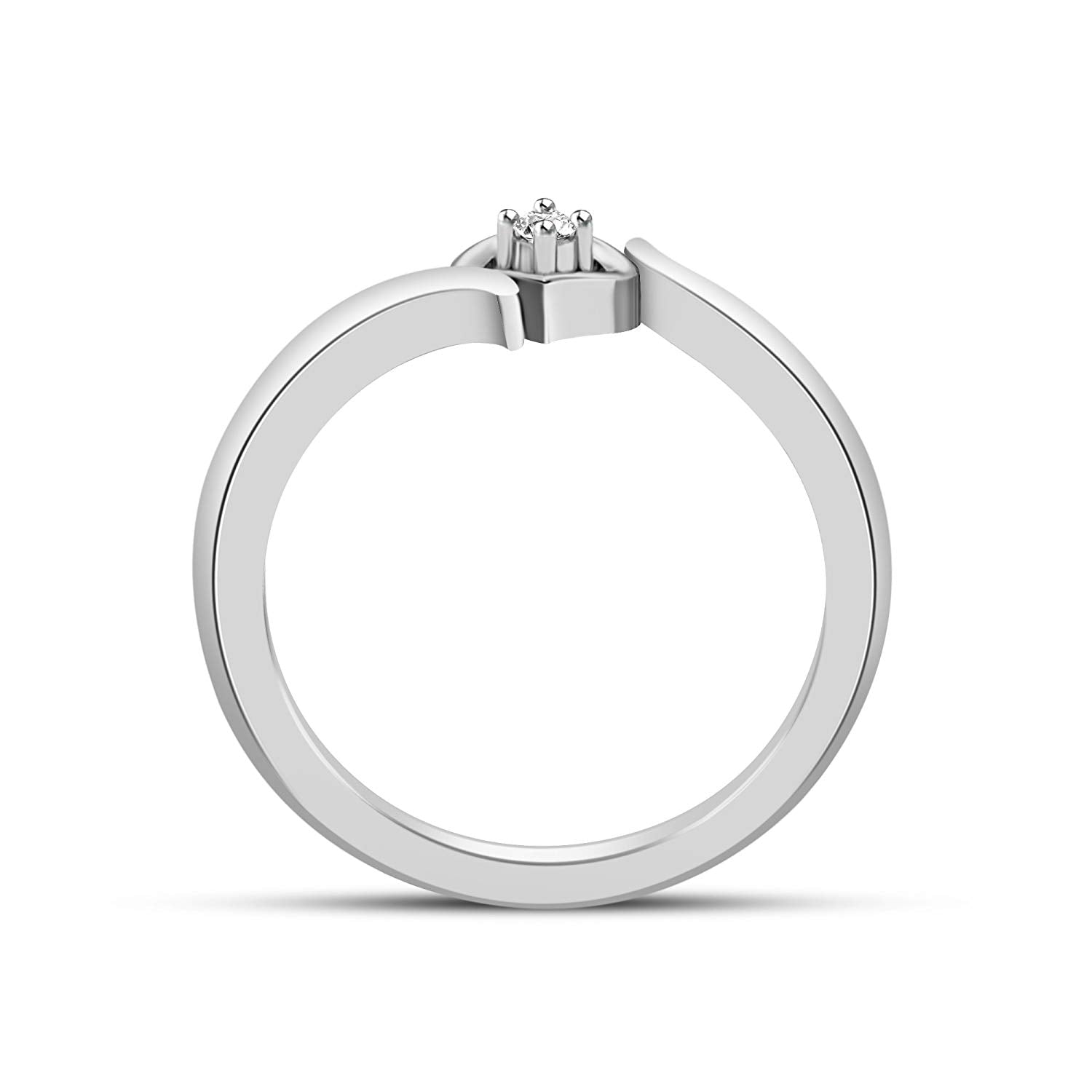 atjewels 925 Sterling Silver Round White Cubic Zirconia Bypass Heart Ring MOTHER'S DAY SPECIAL OFFER - atjewels.in