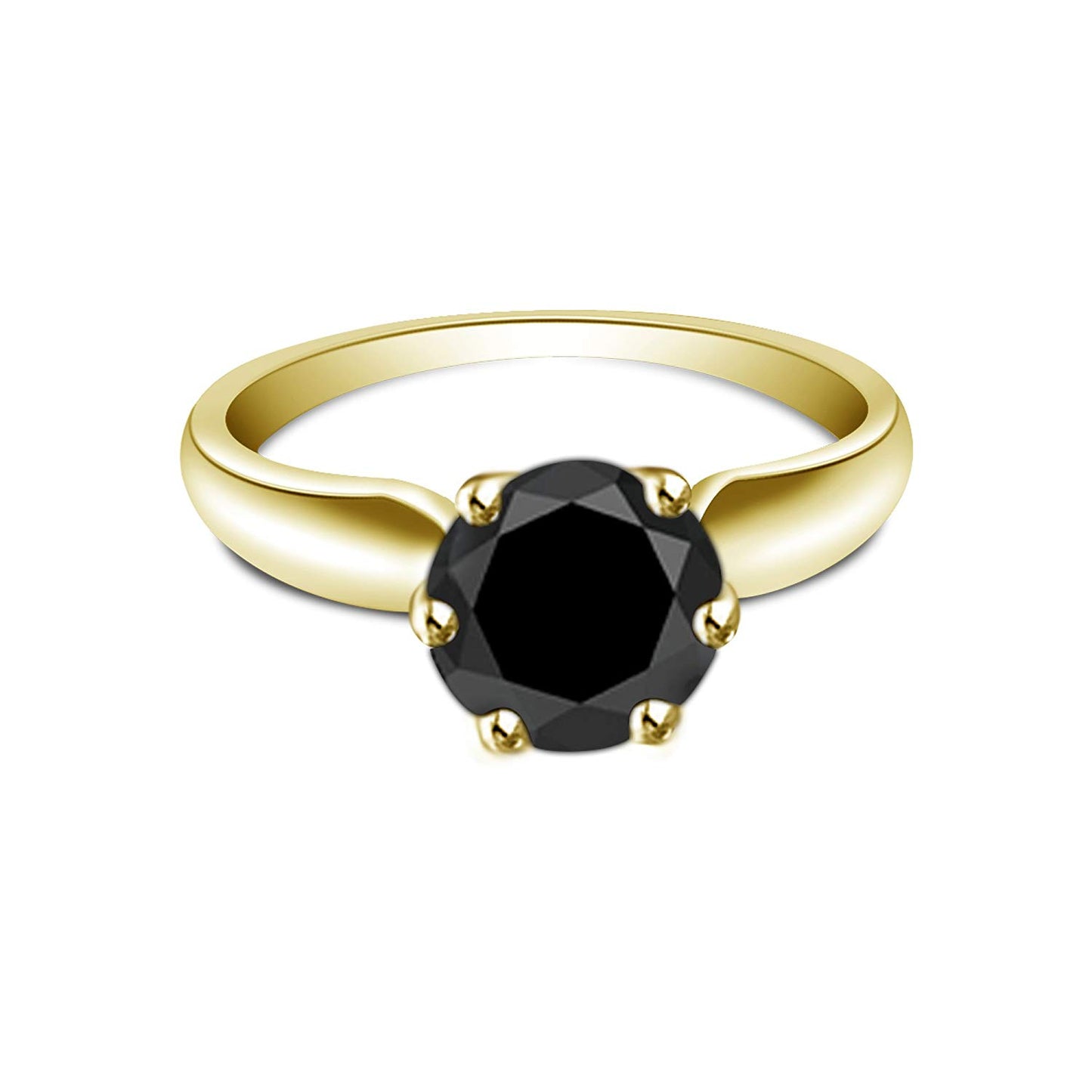 atjewels Round Cut Multi-Color Gemstone 14K Yellow Gold Over .925 Sterling Silver Solitaire Engagement Ring For Women's and Girl's For Diwali Special - atjewels.in