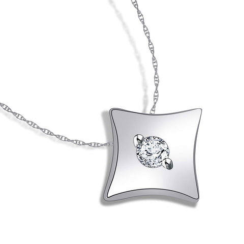 atjewels Solid 925 Sterling Silver White CZ Ace of Diamond Pendant Without Chain MOTHER'S DAY SPECIAL OFFER - atjewels.in
