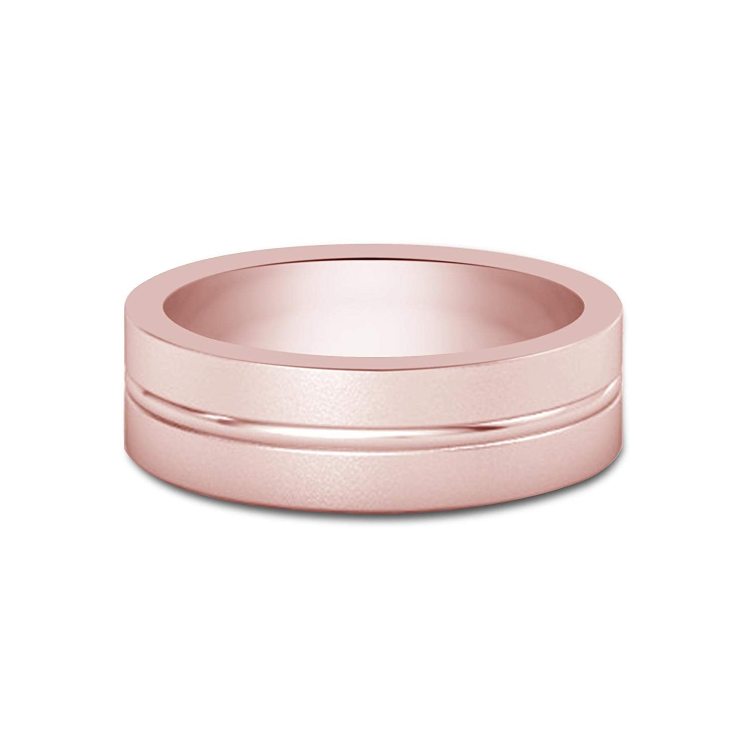 atjewels 18K Rose Gold Over 925 Sterling Silver Plain Wedding Band Ring For Men's MOTHER'S DAY SPECIAL OFFER - atjewels.in