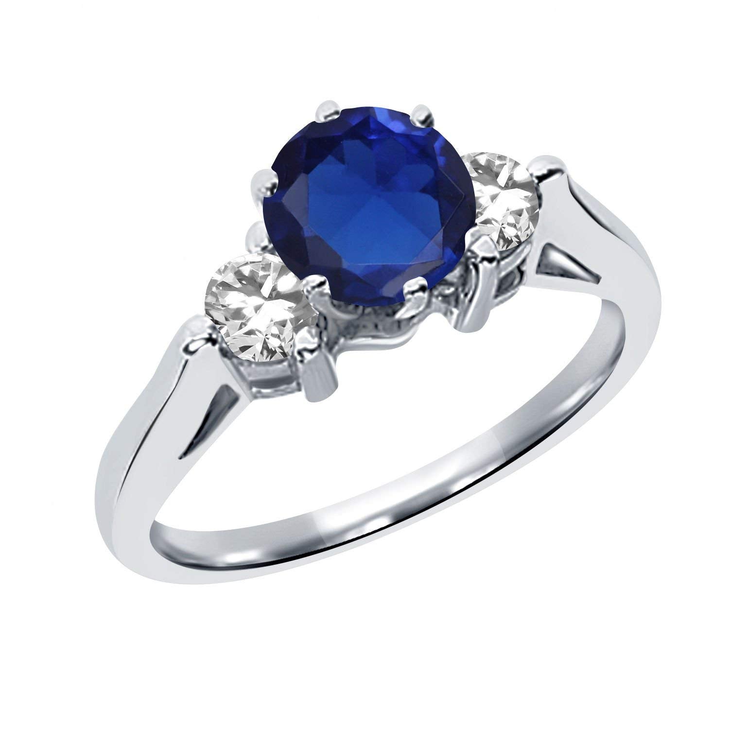 atjewels 14K White Gold Over 925 Sterling Silver Three Stone Ring For Men's MOTHER'S DAY SPECIAL OFFER - atjewels.in