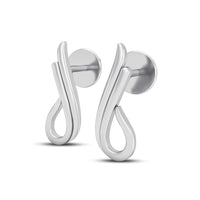 atjewels White Gold Over 925 Sterling Pear Shape Plain Stud Earrings For Women's MOTHER'S DAY SPECIAL OFFER - atjewels.in