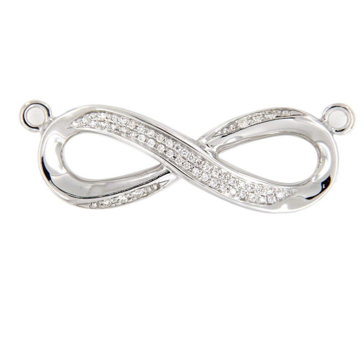 atjewels 925 Sterling Silver White Cubic Zirconia Infinity Pendant Without Chain MOTHER'S DAY SPECIAL OFFER - atjewels.in