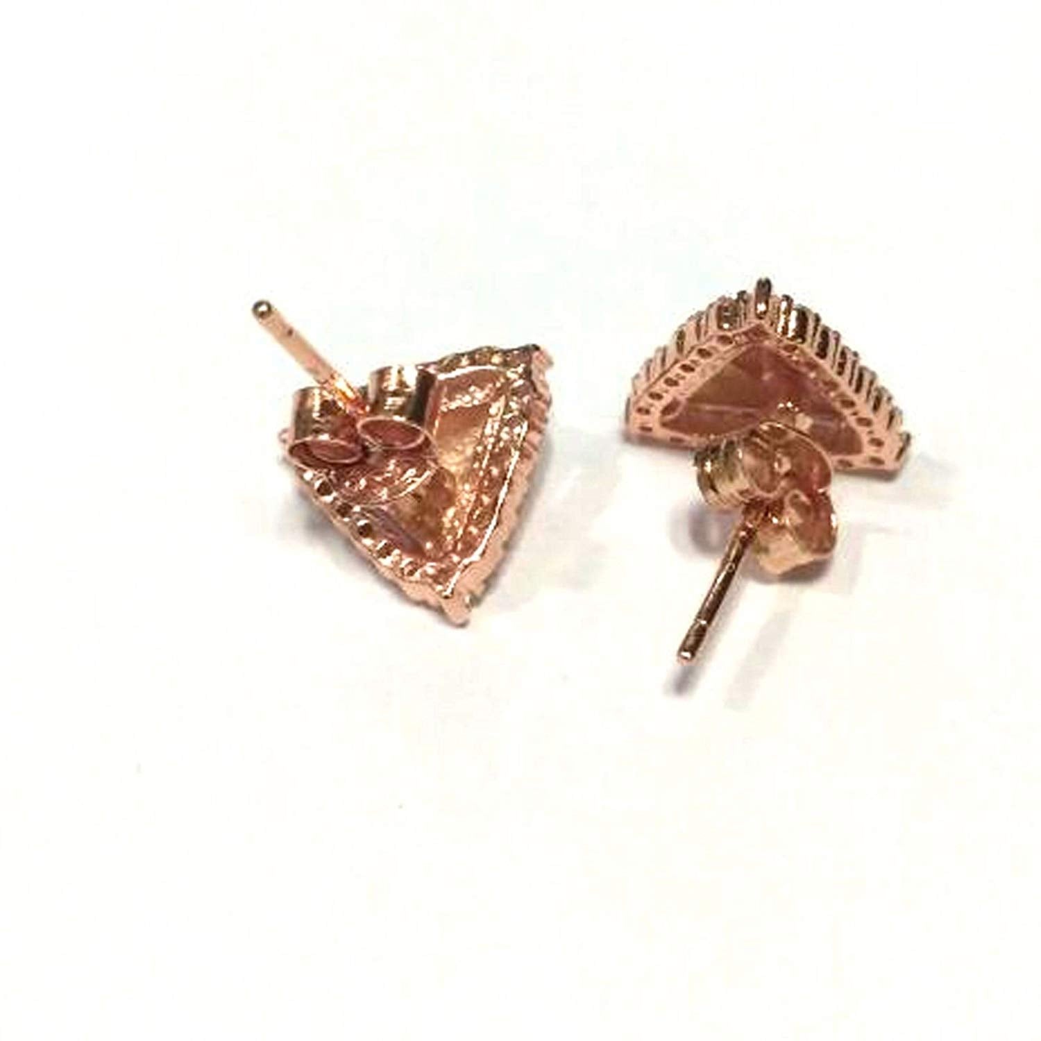 atjewels Round Cut White CZ 14k Rose Gold Over 925 Sterling Silver Stud Earrings For Girl's and Women's For MOTHER'S DAY SPECIAL OFFER - atjewels.in