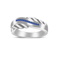 atjewels 18K White Gold Over 925 Sterling Silver Round Blue Sapphire Engagement Band Ring MOTHER'S DAY SPECIAL OFFER - atjewels.in