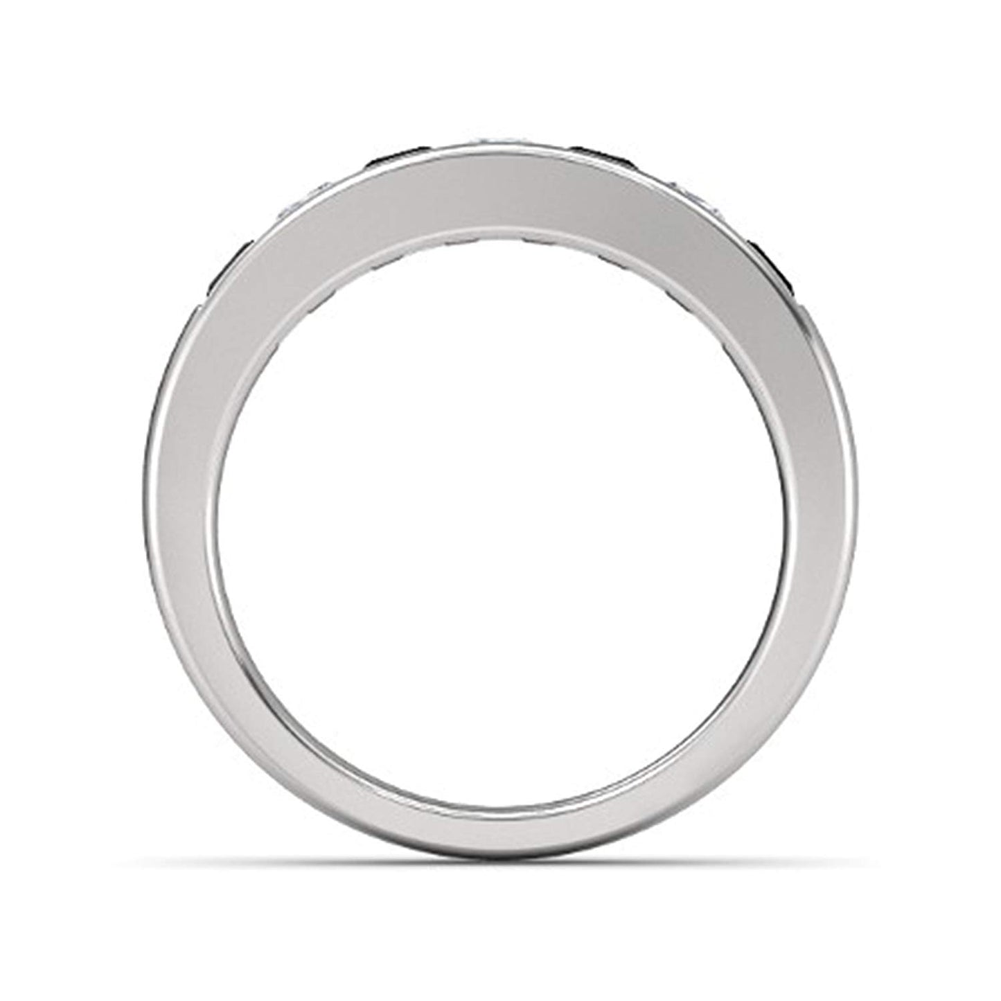 atjewels White Gold Plated 925 Sterling Silver Princess Cut Black & White CZ Engagement Wedding Band Ring MOTHER'S DAY SPECIAL OFFER - atjewels.in