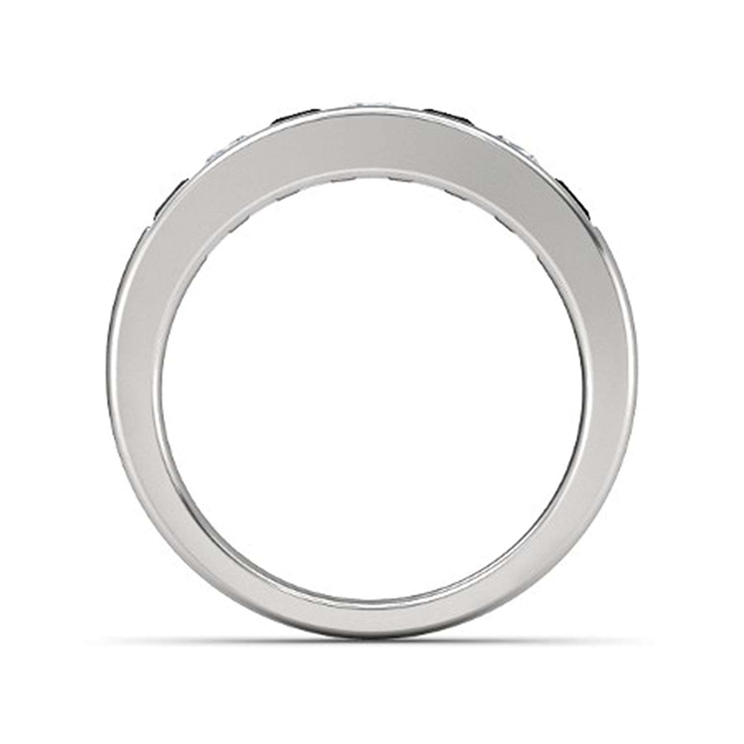 atjewels White Gold Plated 925 Sterling Silver Princess Cut Black & White CZ Engagement Wedding Band Ring MOTHER'S DAY SPECIAL OFFER - atjewels.in