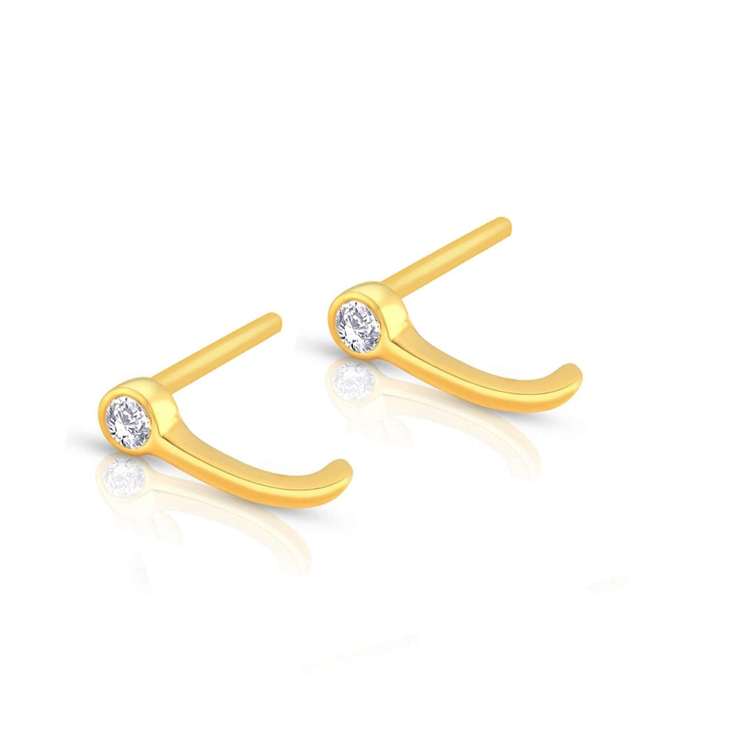 atjewels 14k Yellow Gold Over .925 Sterling Silver w/ Round Cut White CZ Selectable Earrings For Girl's & Women's Earrings - atjewels.in