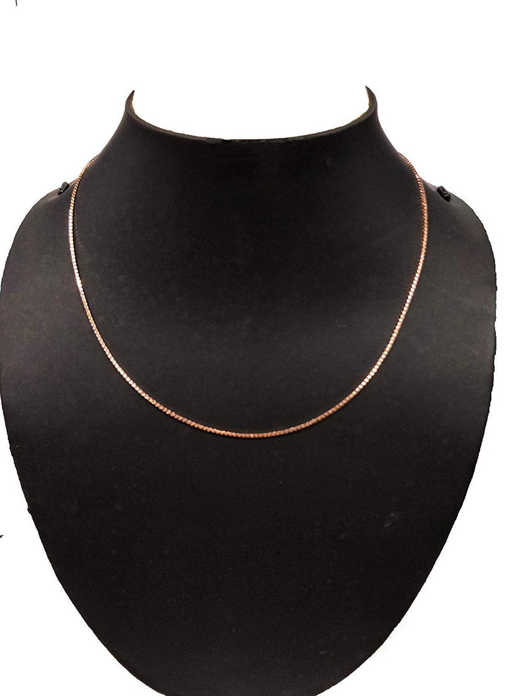 ATJewels 14k Solid Rose Gold Over 925 Sterling Silver Box Chain 18" Necklace for Unisex - atjewels.in