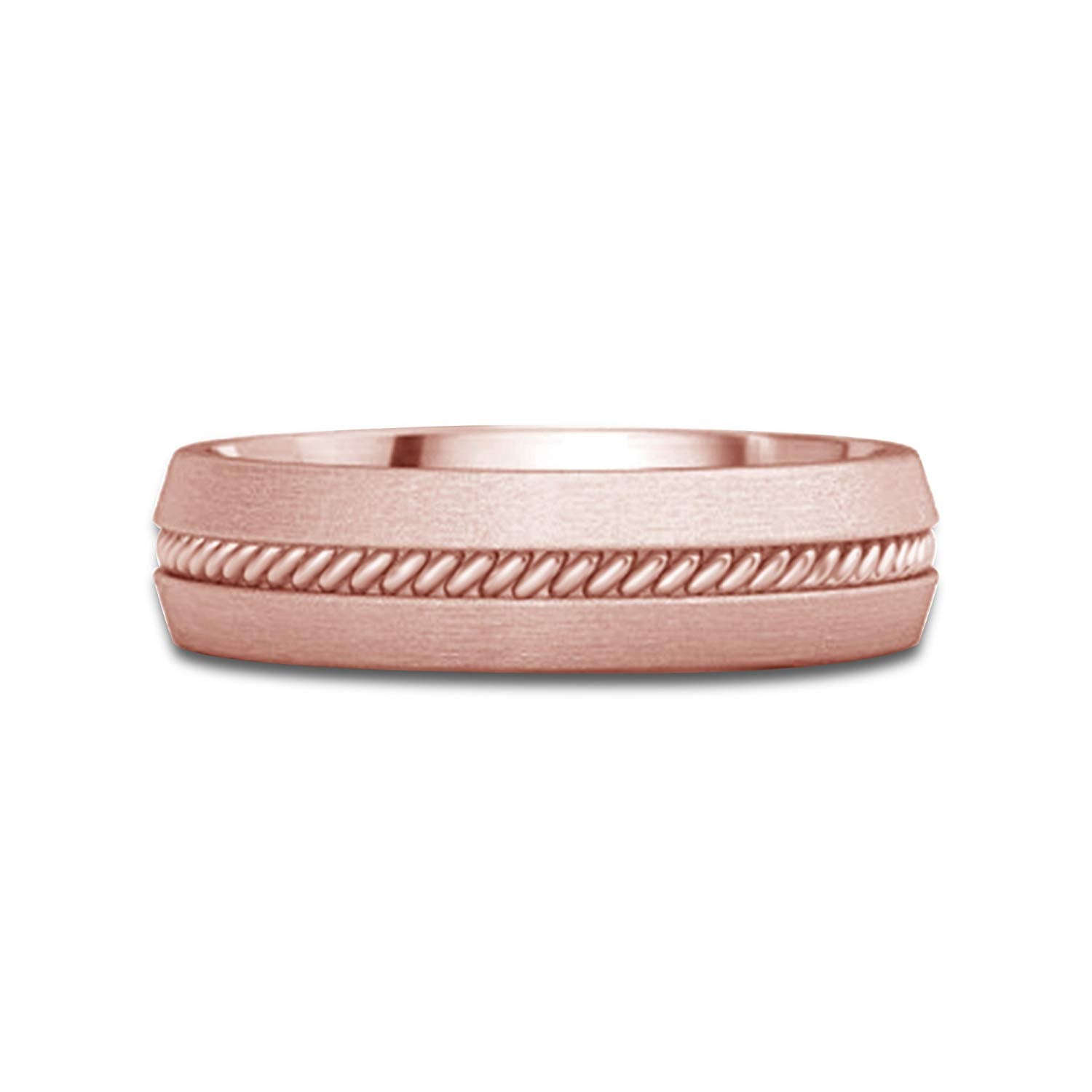 atjewels 18K Rose Gold Over 925 Sterling Silver Plain Wedding Band Ring For Men's MOTHER'S DAY SPECIAL OFFER - atjewels.in