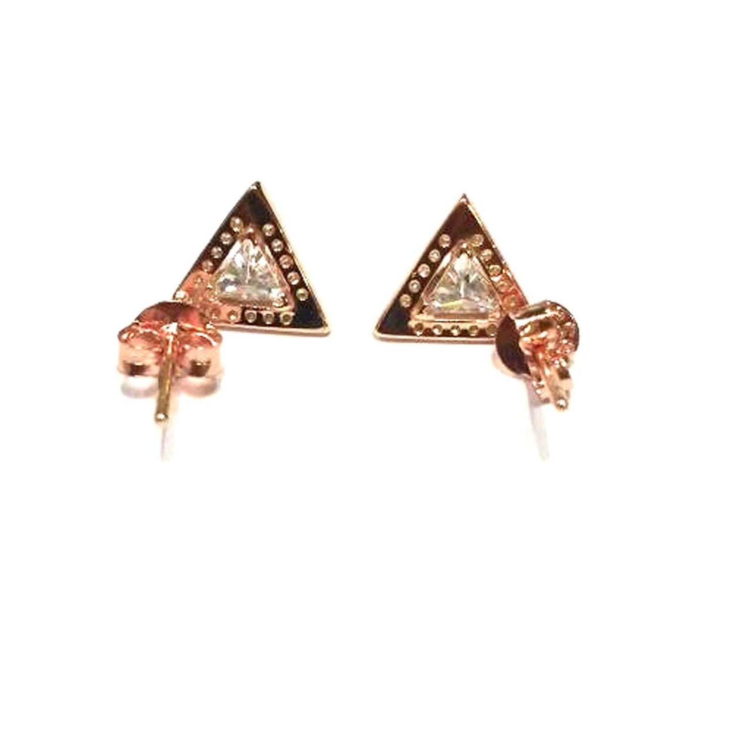 atjewels Round Cut White CZ 14k Rose Gold Over 925 Sterling Silver Stud Earrings For Girl's and Women's For MOTHER'S DAY SPECIAL OFFER - atjewels.in