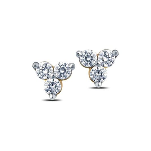 atjewels 14K Yellow Gold Over .925 Silver White CZ Casual Cluster Earrings For Women's MOTHER'S DAY SPECIAL OFFER - atjewels.in