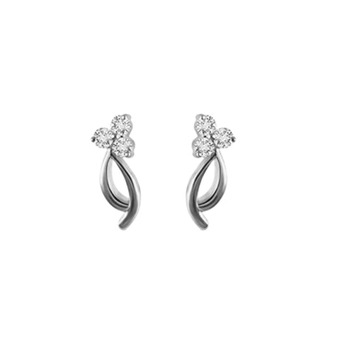 atjewels Round White Cubic Ziconia 14K White Gold Plating .925 Sterling Silver Fashion Earrings MOTHER'S DAY SPECIAL OFFER - atjewels.in