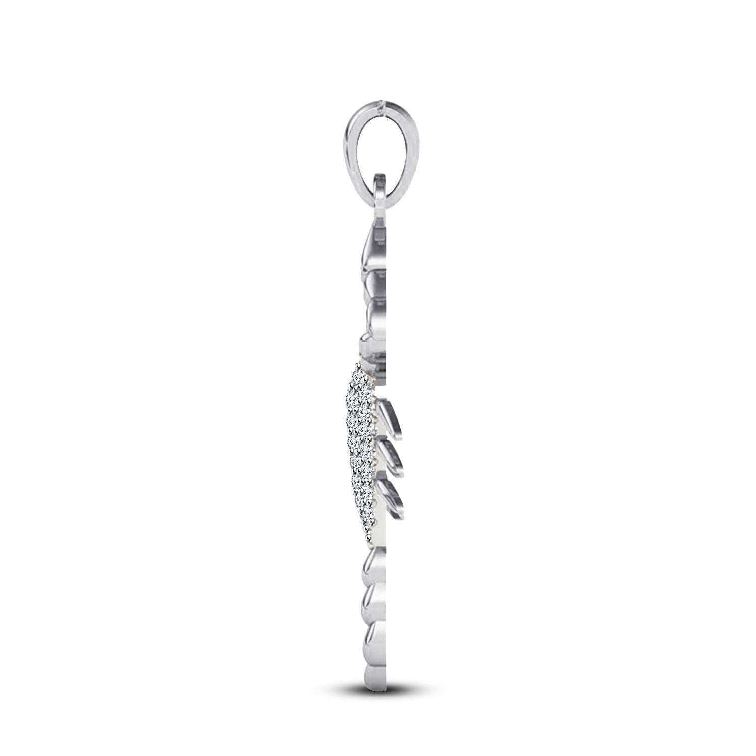 atjewels 18K White Gold On Sterling Silver Round White CZ without Chain Scorpio Pendant MOTHER'S DAY SPECIAL OFFER - atjewels.in