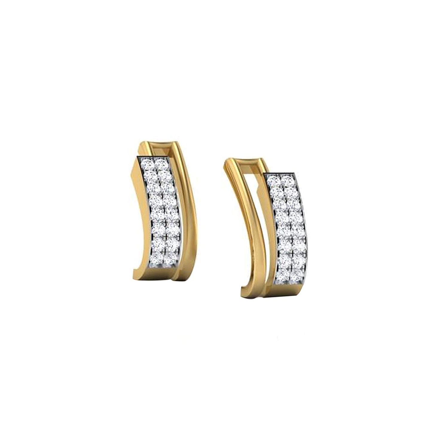 atjewels 14K Yellow Gold Over 925 Sterling Silver Rectangle Stud Earrings For Women's MOTHER'S DAY SPECIAL OFFER - atjewels.in