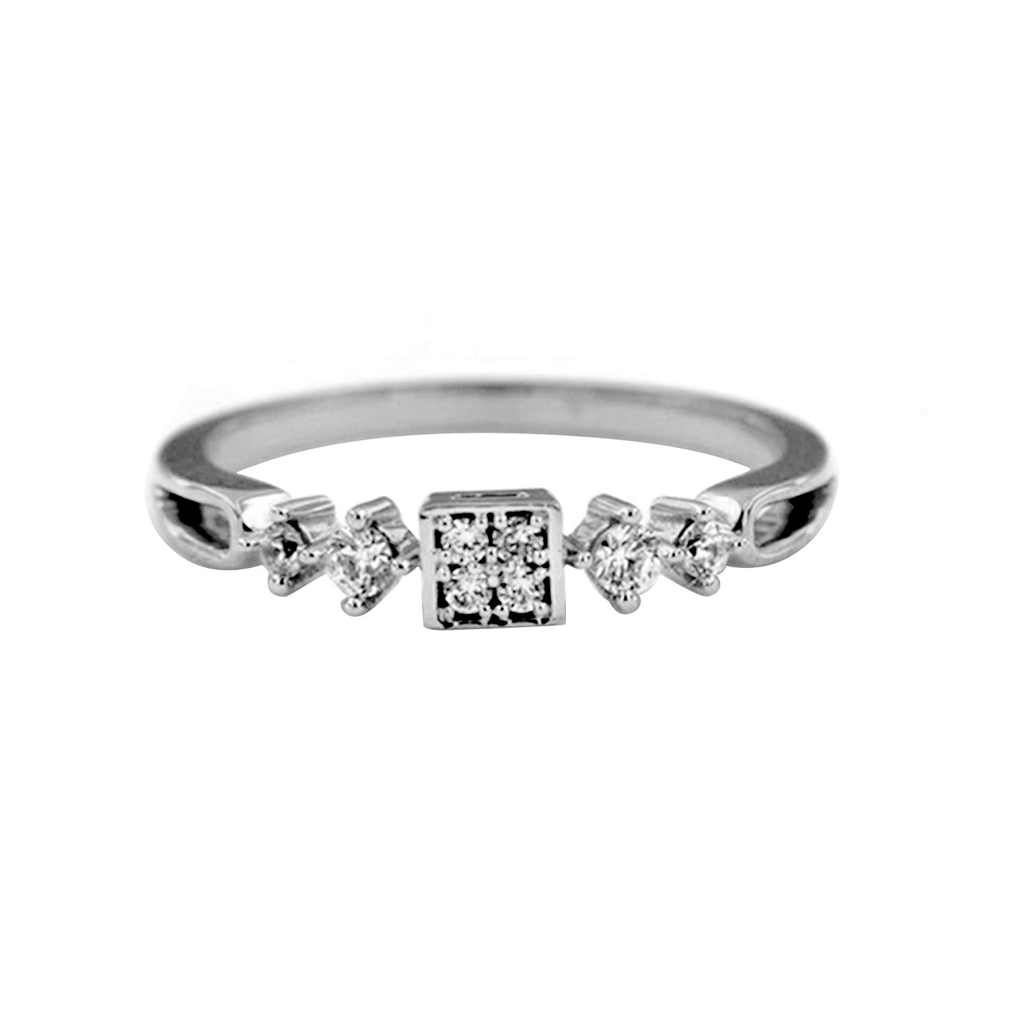 atjewels 14K White Gold Over 925 Silver 0.25 TCW with Round White CZ Engagement Ring MOTHER'S DAY SPECIAL OFFER - atjewels.in