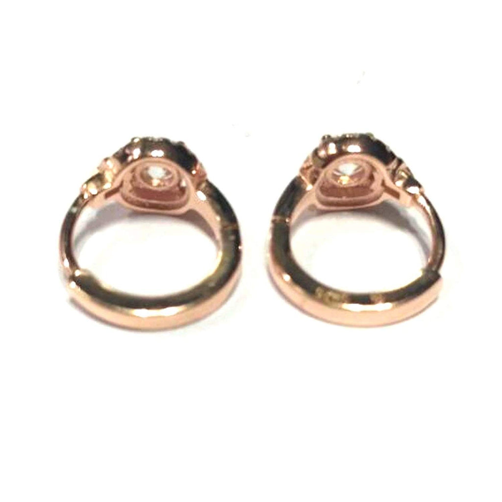 atjewels Round Cut White CZ 14k Rose Gold Over 925 Sterling Silver Hoop Earrings For Girl's and Women's For MOTHER'S DAY SPECIAL OFFER - atjewels.in