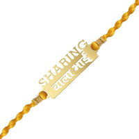 atjewels 14K Yellow Gold Over .925 Sterling Silver SHARING WALA BHAI Rakhi MOTHER'S DAY SPECIAL OFFER - atjewels.in