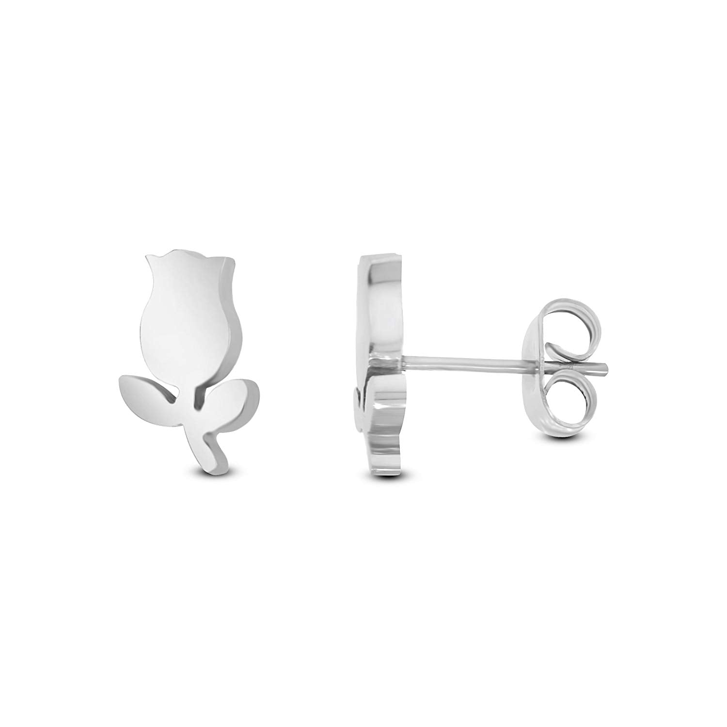 atjewels Flower Stud Earrings in 14k White Gold Plated on 925 Sterling Silver For Women's MOTHER'S DAY SPECIAL OFFER - atjewels.in