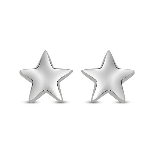 atjewels Star Stud Earrings in 14k White Gold Plated on 925 Sterling Silver MOTHER'S DAY SPECIAL OFFER - atjewels.in